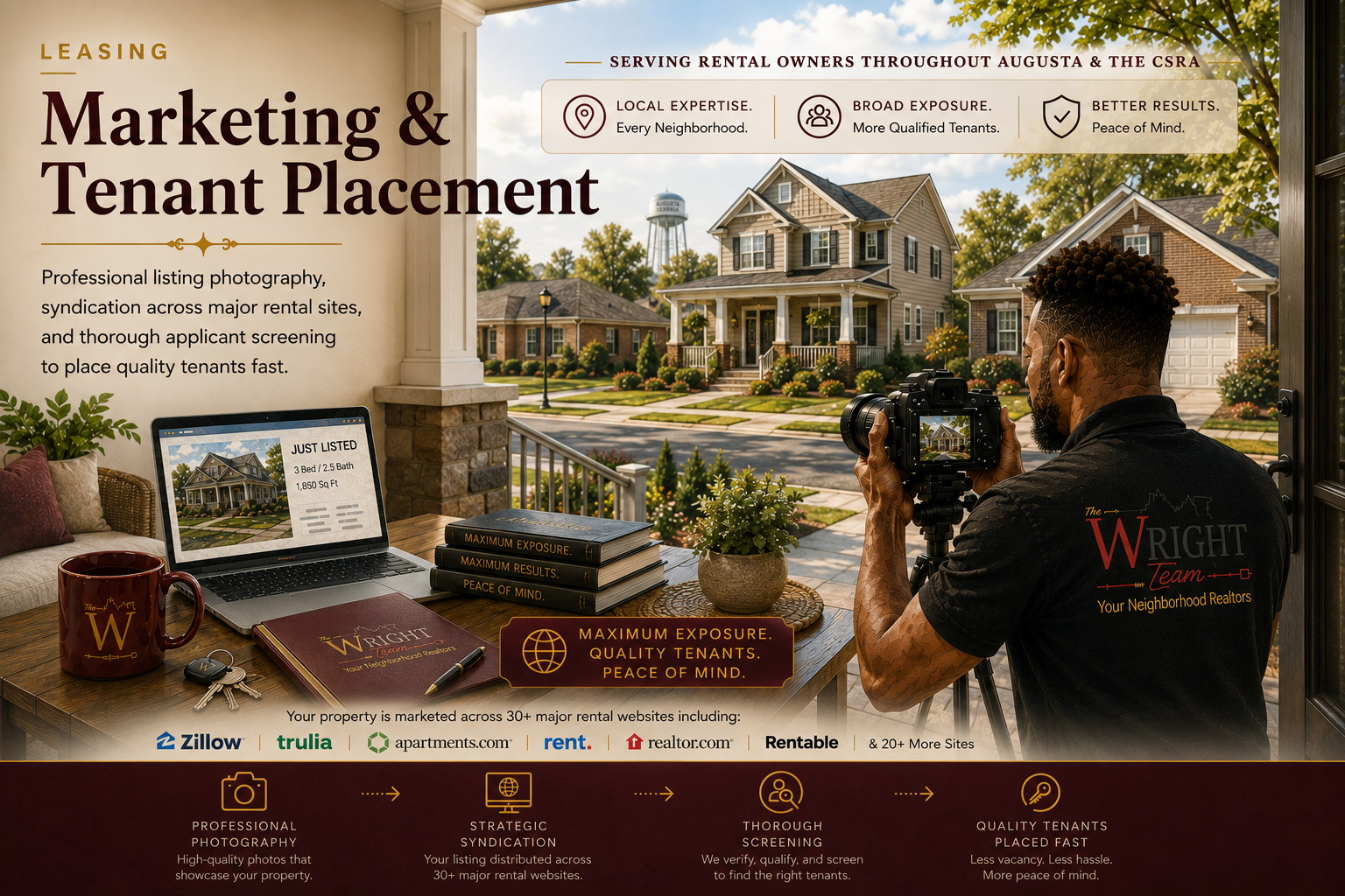 Professional rental property photography and tenant marketing presentation