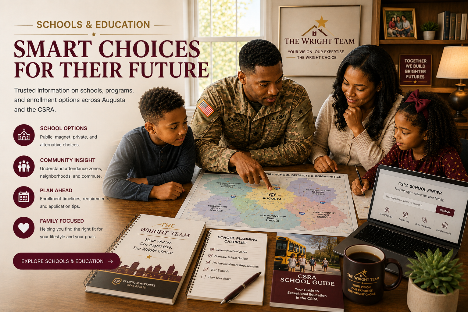 Schools, education programs, and community-planning resources for Augusta-area homebuyers
